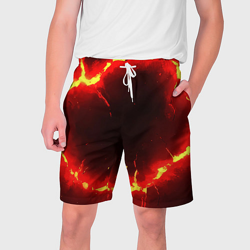 Мужские шорты Красный круг из огня текстура / 3D-принт – фото 1