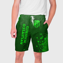 Шорты на шнурке мужские Atletico Madrid - green gradient вертикально, цвет: 3D-принт