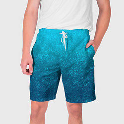 Шорты на шнурке мужские Лазурный голубой текстурный градиент, цвет: 3D-принт