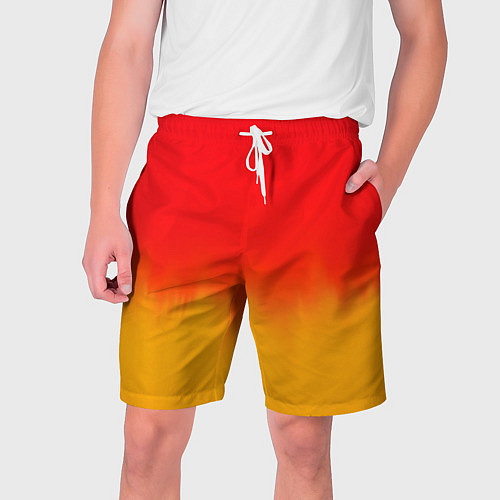 Мужские шорты Абстракция с красным и желтым / 3D-принт – фото 1