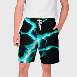 Шорты на шнурке мужские Color light blue black, цвет: 3D-принт