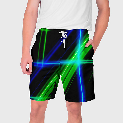 Мужские шорты Color blue black green / 3D-принт – фото 1