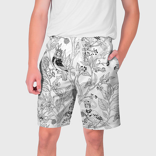 Мужские шорты Птицы Сирин / 3D-принт – фото 1