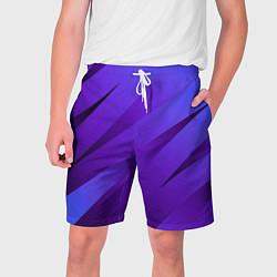 Шорты на шнурке мужские Сине-фиолетовый абстрактные линии, цвет: 3D-принт