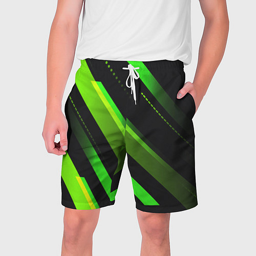Мужские шорты Color black green / 3D-принт – фото 1