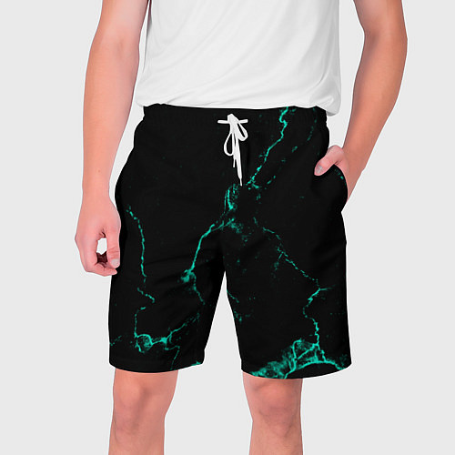 Мужские шорты Color black turquoise / 3D-принт – фото 1
