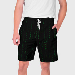 Шорты на шнурке мужские Color black green, цвет: 3D-принт