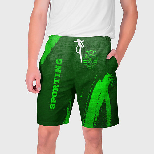 Мужские шорты Sporting - green gradient вертикально / 3D-принт – фото 1