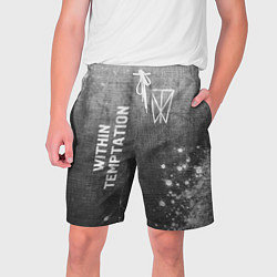 Шорты на шнурке мужские Within Temptation - grey gradient вертикально, цвет: 3D-принт