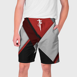 Шорты на шнурке мужские Color black red grey, цвет: 3D-принт