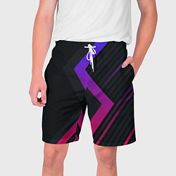 Шорты на шнурке мужские Color black line, цвет: 3D-принт