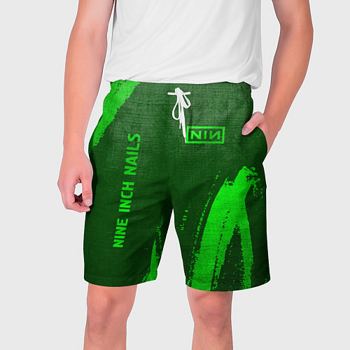 Мужские шорты Nine Inch Nails - green gradient вертикально / 3D-принт – фото 1