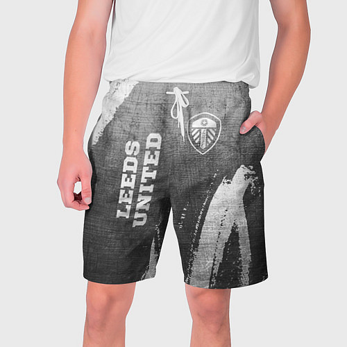 Мужские шорты Leeds United - grey gradient вертикально / 3D-принт – фото 1