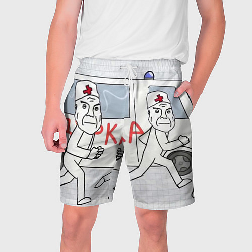 Мужские шорты Дурка мем скорая / 3D-принт – фото 1