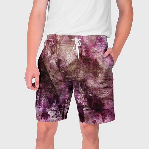 Мужские шорты Абстракция - dark trash atom with violet / 3D-принт – фото 1
