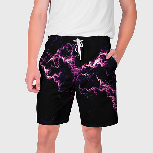 Мужские шорты Lightning pink glow / 3D-принт – фото 1