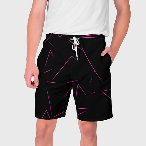 Мужские шорты Color pink line / 3D-принт – фото 1
