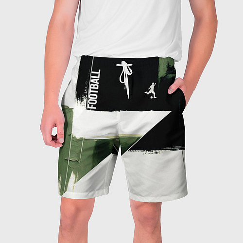 Мужские шорты Футбол на фоне брызг красок / 3D-принт – фото 1