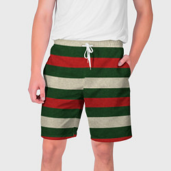 Шорты на шнурке мужские Цветные лини текстура ткани, цвет: 3D-принт