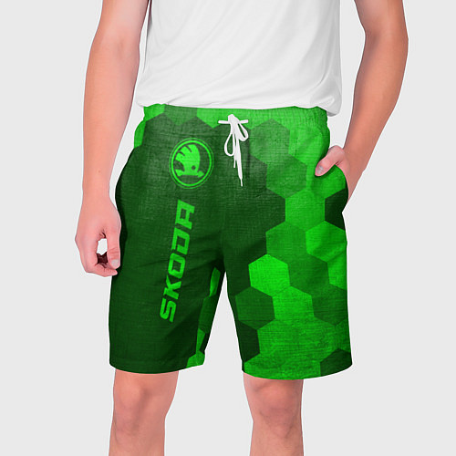Мужские шорты Skoda - green gradient по-вертикали / 3D-принт – фото 1