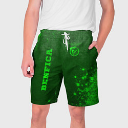Шорты на шнурке мужские Benfica - green gradient вертикально, цвет: 3D-принт