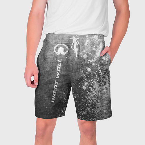 Мужские шорты Great Wall - grey gradient по-вертикали / 3D-принт – фото 1