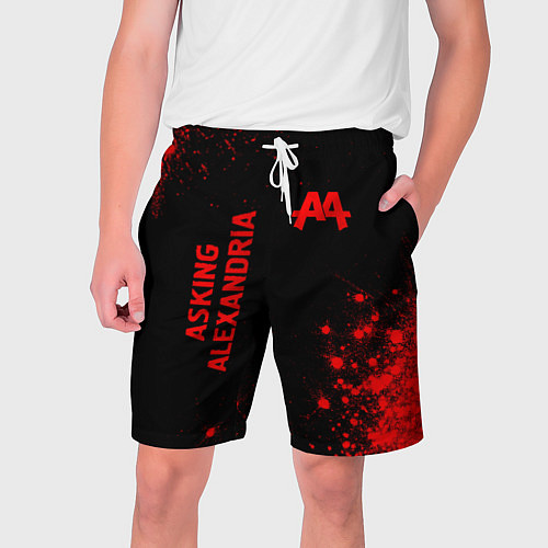 Мужские шорты Asking Alexandria - red gradient вертикально / 3D-принт – фото 1
