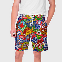 Шорты на шнурке мужские Футбольные лиги паттерн, цвет: 3D-принт