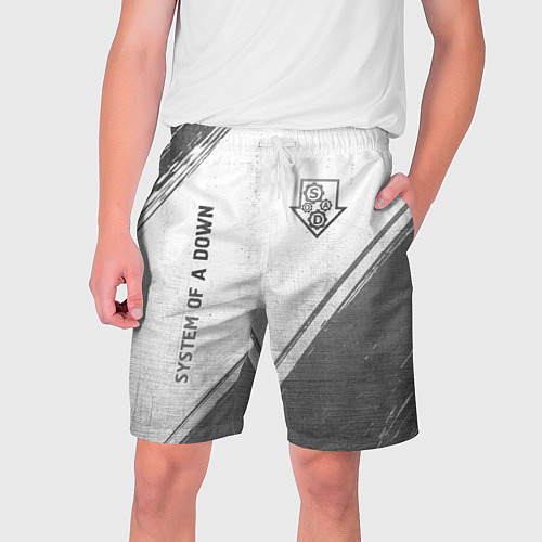 Мужские шорты System of a Down - white gradient вертикально / 3D-принт – фото 1