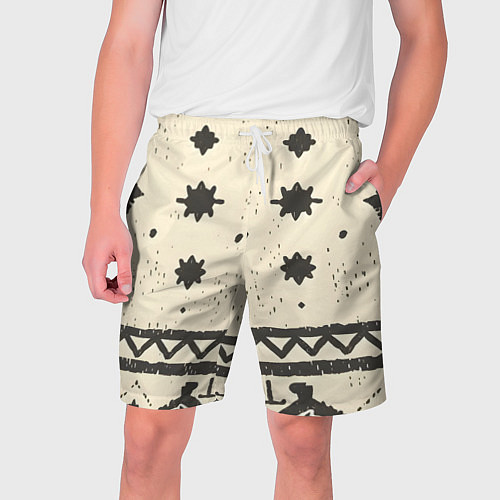 Мужские шорты Африканские примитивные узоры / 3D-принт – фото 1