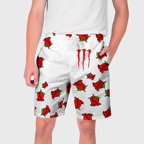 Мужские шорты Monster energy steel rose / 3D-принт – фото 1