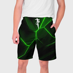 Мужские шорты Зеленая текстура с неоном