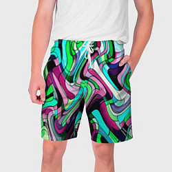 Мужские шорты Зелёно-розовый искажённая абстракция