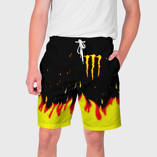 Мужские шорты Monster energy fire steel / 3D-принт – фото 1