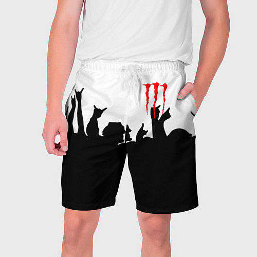 Мужские шорты Monster energy rock black / 3D-принт – фото 1