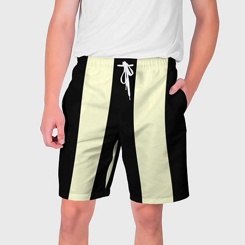 Мужские шорты Color black beige line / 3D-принт – фото 1