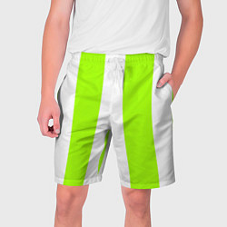 Мужские шорты Color light green white stripes