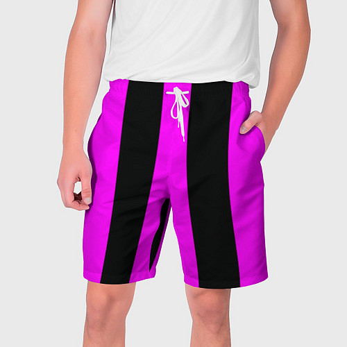 Мужские шорты Color black pink lines / 3D-принт – фото 1