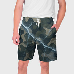 Шорты на шнурке мужские Ледяной камуфляж, цвет: 3D-принт