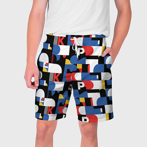 Мужские шорты Геометрия букв / 3D-принт – фото 1