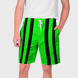Мужские шорты Color black and green stripes