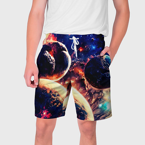 Мужские шорты Фантастический космос планеты / 3D-принт – фото 1