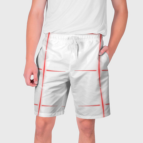 Мужские шорты Color white red stripes / 3D-принт – фото 1