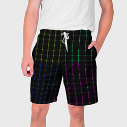 Шорты на шнурке мужские Color black multicolored stripes, цвет: 3D-принт