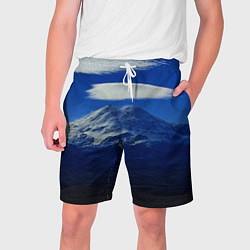 Шорты на шнурке мужские Эльбрус с облаками, цвет: 3D-принт