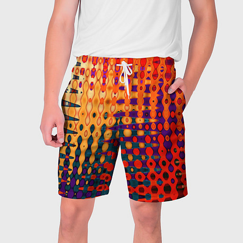 Мужские шорты Красно-жёлтый абстракция / 3D-принт – фото 1