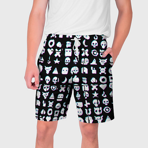 Мужские шорты Любовь смерть и роботы глитч / 3D-принт – фото 1