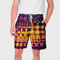 Шорты на шнурке мужские Фиолетово-желтая метаморфоза, цвет: 3D-принт