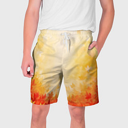 Шорты на шнурке мужские Жёлто-красный осенний, цвет: 3D-принт