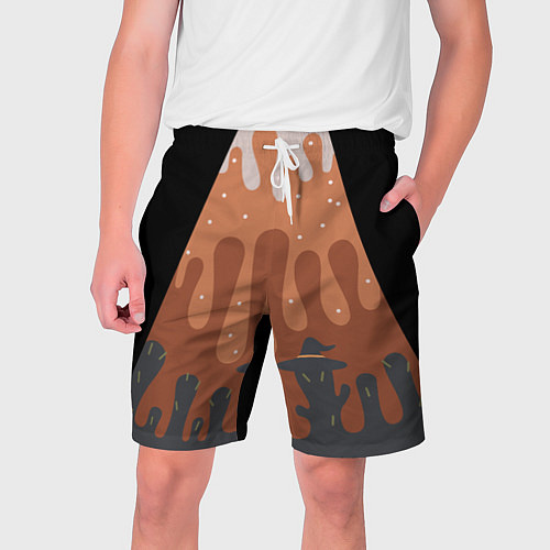 Мужские шорты Хэллоуин в тыквенном латте / 3D-принт – фото 1